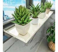 ALGFree Élargisseur de rebord de fenêtre pour plantes, blanc, plastique ABS, peu encombrant et multifonction, organisateur moderne (60 x 20 cm)