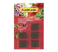 Algoflash Bâtonnets Engrais Géraniums et Plantes Fleuries, Utilisable en Agriculture Biologique - 30 Bâtonnets, Marron