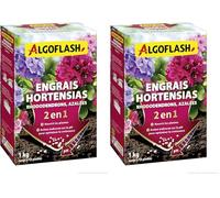 ALGOFLASH Engrais 2 en 1 pour Hortensias, Rhododendrons, Azalées Spécial pH, jusqu'à 10 Plantes, 1 kg, HORTOPH1N (Lot de 2)