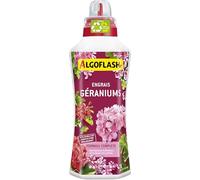 Algoflash Engrais Géraniums Liquide, Utilisable en Agriculture Biologique, Bouchon Doseur Inclus - 1L