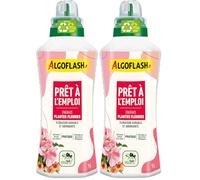 Algoflash Engrais Liquide Plantes Fleuries, Prêt à l'emploi, Utilisable en Agriculture Biologique - 1 L, Marron (Lot de 2)