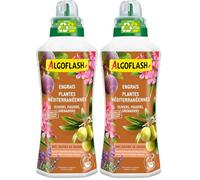 Algoflash Engrais Liquide Plantes Méditerrannéennes, Utilisable en Agriculture Biologique - 1 L, Marron (Lot de 2)