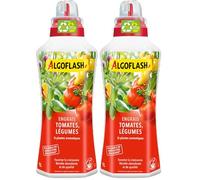 Algoflash Engrais Liquide Tomates et Légumes, Utilisable en Agriculture Biologique - 1 L, Marron (Lot de 2)