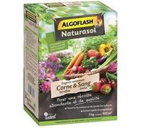ALGOFLASH NATURASOL Engrais contenant de la Corne torréfiée et Sang Séché, Jusqu'à 100m², 3 kg, ACORNBIO3, Vert