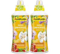 Algoflash Engrais Universel Liquide, Utilisable en Agriculture Biologique, Bouchon Doseur Inclus -1 L (Lot de 2)