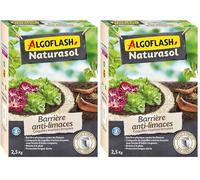 Algoflash NATURASOL Barrière à Limaces, A Base de coquilles Marines broyées, Fabriqué en France, 2.5 kg, BIOSLUG25A, nc (Lot de 2)