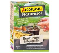 ALGOFLASH NATURASOL Bouturage & Repiquage, Enracinement Rapide, UAB, 20 g | Augmente la croissance racinaire (volume, chevelu et nombre de ramifications des racines). Simple d’utilisation.