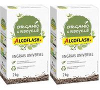 ALGOFLASH Organic & Recyclé Engrais Granulés Universel 2 kg, 100% d'Origine Végétale, UAB, AUNIRECY2 (Lot de 2)