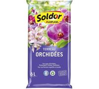 ALGOFLASH Terreau Orchidées 6 L - Terreau spécifique - Ecorces de pin - Engrais NPK - 6 l