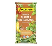 Algoflash Terreau Plantes aromatiques, Tomates et Légumes en Pot, Utilisable en Agriculture Biologique - 6L