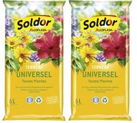 ALGOFLASH Terreau Universel Toutes Plantes, Croissance vigoureuse, UAB, Fabriqué en France, 6 L, TSOL6 (Lot de 2)