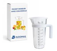 ALGOMAS® Carafe doseuse transparente avec couvercle pour mixeur à main, pâtisserie, smoothies et sauces, sans BPA, avec poignée amovible et bec verseur