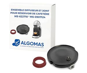 ALGOMAS® Diffuseur et joint de réservoir pour machine à café Dolce Gusto | Modèles Piccolo, Oblo, Mini Me, Genio, et plus | Codes MS-622718, MS-0907124 | Plaque à percussion