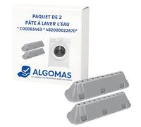 ALGOMAS® Lot de 2 batteries de rechange compatibles avec Indesit Ariston Hotpoint Whirlpool C00065463, 482000022670 - Pelle tambour blanche