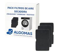 ALGOMAS Lot de 3 filtres à air pour sèche-linge | Remplacement compatible Beko 2964840100 Indesit C00866166 Smeg 782372152 | Protège condensateur | Améliore le séchage et réduit la consommation