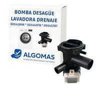 ALGOMAS Pompe de vidange pour lave-linge 30 W 220-240 V compatible avec Siemens et Bosch (00141896, 00144978, 00145787) - Drainage rapide, silencieux et installation facile