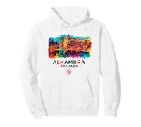 Alhambra de Grenade Aquarelle Patrimoine Historique Espagne Sweat à Capuche