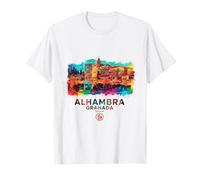 Alhambra de Grenade Aquarelle Patrimoine Historique Espagne T-Shirt