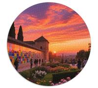 Alhambra, Espagne 1000 Pièces Jigsaw Puzzles bâtiment Puzzle Circulaire pour Enfants Cadeaux Jeu D'Intelligence De l'art De La DécoRat ION Moderne 1000pcs (67.5x67.5cm)