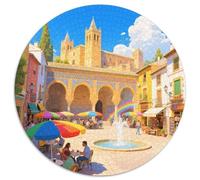 Alhambra, Espagne 1000 Pièces Puzzles Classiques bâtiment Puzzle Rond pour Adultes Et Enfants Encastrement Parfait Jeu D'Intelligence De l'art De La DécoRat ION Moderne 1000pcs (67.5x67