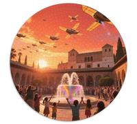 Alhambra, Espagne 1000 Pièces Puzzles Classiques bâtiment Puzzle Rond pour Adultes Et Enfants Encastrement Parfait Jeu D'Intelligence De l'art De La DécoRat ION Moderne 1000pcs (67.5x67