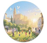 Alhambra, Espagne 1000 Pièces Puzzles Classiques bâtiment Puzzle Rond pour Enfants Décompression Jeu D'Intelligence De l'art De La DécoRat ION Moderne 1000pcs (67.5x67.5cm)