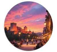 Alhambra, Espagne 1000 Pièces Puzzles Classiques bâtiment Puzzles Ronds pour Adultes Et Enfants Cadeaux Jeu D'Intelligence De l'art De La DécoRat ION Moderne 1000pcs (67.5x67.5cm)