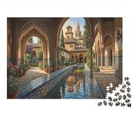 AlhambrePuzzle 1000 Pièces en Carton Architecture Maure pour Grands-Parents Amélioration De La Mémoire Activité Intérieure Qualité Premium 38x26cm/1000pcs