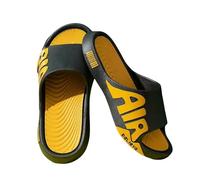 AlHECE Chausson Été Mens Sliders Eva Soft Outdoor Beach Walking Slippers Pantoufles De Douche Anti-Dérapant Plates-Noir - Jaune-43-44
