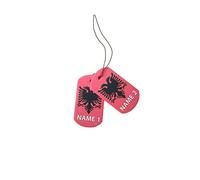 Ali Air Freshener Désodorisant De Voiture Personnalisé Albania Dog Tag 2 Pièces Parfum Pin, Cannelle, Vanille, Citron Rose Barre Passive Voiture, Maison, Bureau