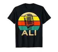 Ali Microphone rétro avec nom Amusant des années 80 Vintage Lovers T-Shirt
