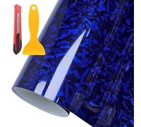 ALI2 30cmx100cm Covering Voiture,Covering Carbone,Film Covering Voiture,Carbone Adhésif,Autocollant Carbone avec des Outils,Film Carbone Voiture pour Moto,Voiture,Vélo (Bleu)