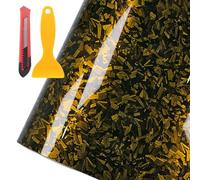 ALI2 30cmx100cm Covering Voiture,Covering Carbone,Film Covering Voiture,Carbone Adhésif,Autocollant Carbone avec des Outils,Film Carbone Voiture pour Moto,Voiture,Vélo (Doré)