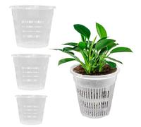 ALI2 Lot de 15 pots à orchidées, en plastique transparent, diamètre 110 mm, 140 mm, 160 mm, 5 pièces chacun, en plastique respirant, pour intérieur et extérieur, avec fentes