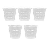 ALI2 Pot pour orchidées transparent, 5 pièces, diamètre 11 cm, hauteur 10 cm, en plastique, avec trous, pour orchidées, intérieur