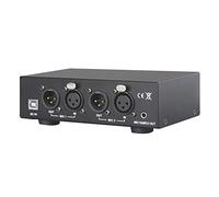 Aliaga Alimentation fantôme USB double sortie mixte, interface audio en métal noir pour microphones à condensateur, équipement d'enregistrement de musique