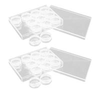 Aliaga Lot de 24 pots à cosmétiques en plastique avec étui transparent de 10 g avec couvercles à clipser, pour ranger des échantillons de produits cosmétiques pour lotions, crèmes faciles à utiliser