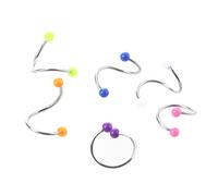 Aliaga Lot de 6 piercings en spirale pour labret, lèvre, nombril, sourcil