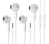ALIANSHENG Ecouteurs Filaire,Casque Intra-Auriculaires,Oreillettes flalres Microphone et Controle du Volume, Compatible avec iPhone/iPad/Android/Ordinateur Portable/PC 【Lot de 2】