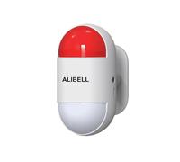 ALIBELL Sirène Stroboscopique Distante (Batterie/Sect.) Bouton Appel Requis | Sirène d'Alarme d'Urgence pour les Maisons/Magasins/Usines/École, Alarme Panique très Forte avec Volume et la Durée Réglables