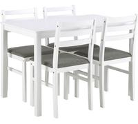 Alicante ensemble pour salle à manger table et 4 chaises 70x110cm blanche.
