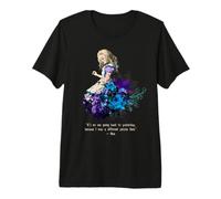 Alice Adventures Wonderland Livre Vintage Citation Lewis Carrol T-Shirt Haut de Gamme