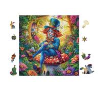 Alice au Pays des Merveilles 100 Pièces Puzzle Créatif en Carton Anti-Déchirure Haute Densité Difficulté Moyenne Activité Manuelle Loisir Créatif Cadeau Anniversaire 28x28cm