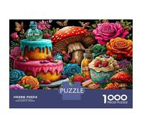 Alice au Pays des Merveilles 1000 Pièces Pack Puzzle Puzzle Adultes Carton Extra-épais - Anti-Stress Et Voyage, Cadeau De Noël pour 12 Ans Et Plus 52x38cm/1000pcs