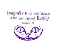 Alice au pays des merveilles autocollant mural citations l'imagination est le seul décalcomanies en vinyle décoration murale pour chambre enfants grand-58x88 cm