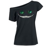 Alice Au Pays des Merveilles Cheshire Cat Femme T-Shirt Manches Courtes Noir M 100% Coton Large