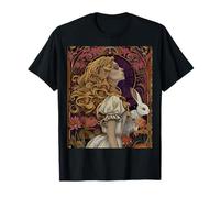 Alice au pays des merveilles Lapin Fantasy Roman Art Nouveau T-Shirt