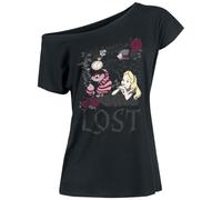 Alice Au Pays des Merveilles Lost in Wonderland Femme T-Shirt Manches Courtes Noir M 100% Coton Large