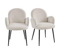 Alice-chaise en tissu ikon coloris lin (x2)