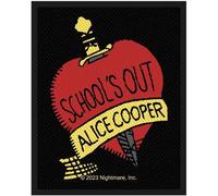 Alice Cooper - Patch "School's Out", tissu tissé RO10654 (taille unique) (Noir/Rouge/Jaune)